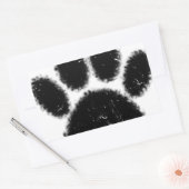 Sticker Rectangulaire Empreinte de patte De Chien Rough Et Distressed (Enveloppe)