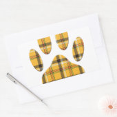 Sticker Rectangulaire Empreinte de patte de chien Tartan (Enveloppe)