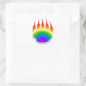 Sticker Rectangulaire Empreinte de patte de l'ours arc-en-ciel (Sac)