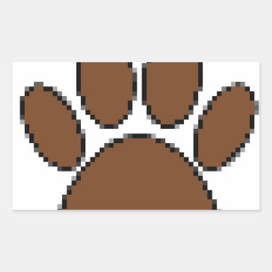 Sticker Rectangulaire Empreinte de patte Pixel Dog