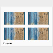 Sticker Rectangulaire Empreintes dans le sable (Feuille)