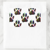 Sticker Rectangulaire Empreintes de pattes Confetti Et Motif Party Strea (Sac)