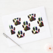 Sticker Rectangulaire Empreintes de pattes Confetti Et Motif Party Strea (Enveloppe)