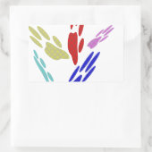 Sticker Rectangulaire Empreintes de pattes de chiens avec Pois (Sac)