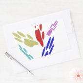 Sticker Rectangulaire Empreintes de pattes de chiens avec Pois (Enveloppe)