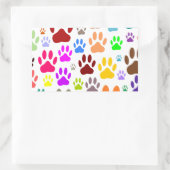 Sticker Rectangulaire Empreintes de pattes de chiens partout (Sac)