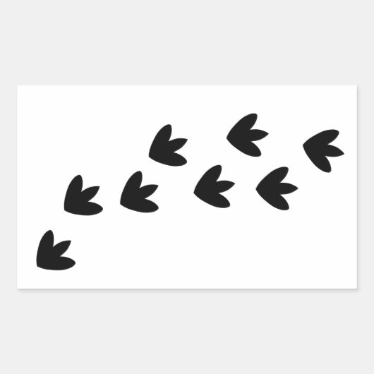 Sticker Rectangulaire Empreintes Dinosaure (Devant)