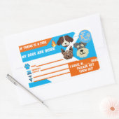 Sticker Rectangulaire "En Coque De Feu. . . Chiens à l'intérieur" Feuill (Enveloppe)