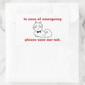 Sticker Rectangulaire En coque d'urgence sauvez notre chat (Sac)