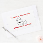 Sticker Rectangulaire En coque d'urgence sauvez notre chat (Enveloppe)
