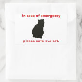 Sticker Rectangulaire En coque d'urgence sauvez notre chat (Sac)