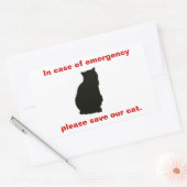 Sticker Rectangulaire En coque d'urgence sauvez notre chat (Enveloppe)