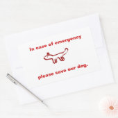 Sticker Rectangulaire En coque d'urgence sauvez notre chien (Enveloppe)