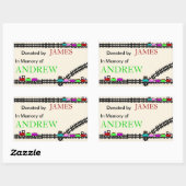 Sticker Rectangulaire En mémoire des plaques de train données (Feuille)