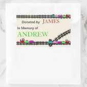 Sticker Rectangulaire En mémoire des plaques de train données (Sac)