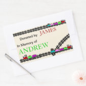 Sticker Rectangulaire En mémoire des plaques de train données (Enveloppe)