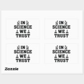 Sticker Rectangulaire En science, nous avons confiance (Feuille)