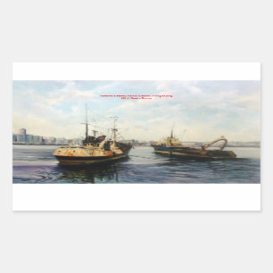 Sticker Rectangulaire En sortant à feaner/Saíndo à pêcher/Going fish