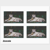 Sticker rectangulaire en tigre (Feuille)