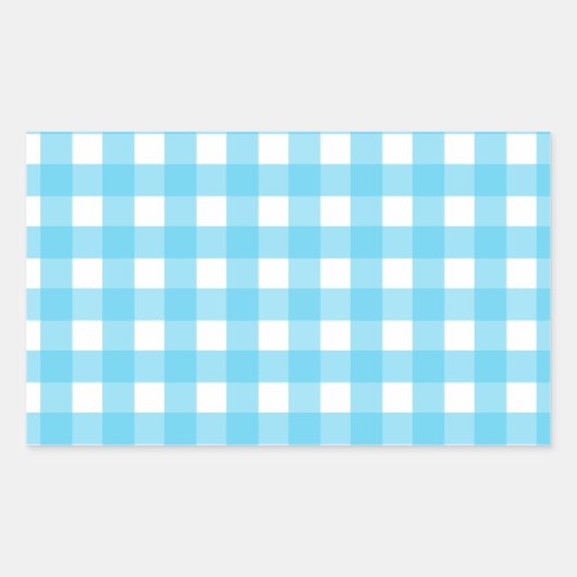 Sticker Rectangulaire En vichy bleu cérusé clair (Devant)