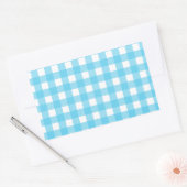 Sticker Rectangulaire En vichy bleu cérusé clair (Enveloppe)