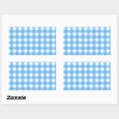 Sticker Rectangulaire En vichy bleu ciel (Feuille)