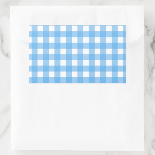 Sticker Rectangulaire En vichy bleu ciel (Sac)