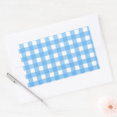 Sticker Rectangulaire En vichy bleu ciel (Enveloppe)