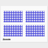 Sticker Rectangulaire En vichy bleu royal (Feuille)