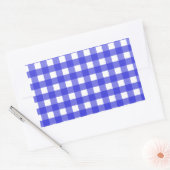 Sticker Rectangulaire En vichy bleu royal (Enveloppe)