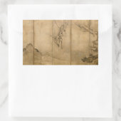 Sticker Rectangulaire Encre japonaise sur papier Gibbons Primates & Pays (Sac)