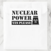 Sticker Rectangulaire Énergie nucléaire Oui Veuillez faire une déclarati (Sac)