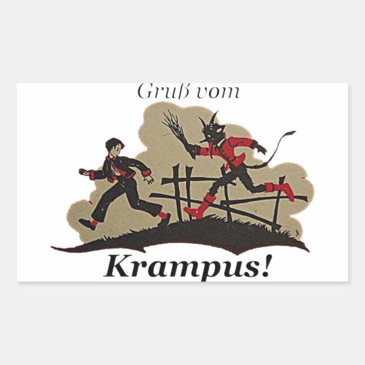 Sticker Rectangulaire Enfant de chasses de Krampus (Devant)