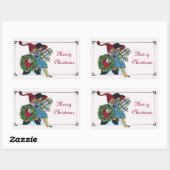 STICKER RECTANGULAIRE ENFANTS AVEC CADEAUX DE NOËL (Feuille)