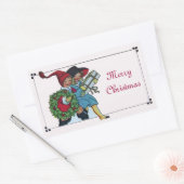 STICKER RECTANGULAIRE ENFANTS AVEC CADEAUX DE NOËL (Enveloppe)