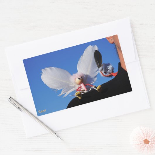 Sticker Rectangulaire Engel fubby sur mon épaule avec Monster stimulant (Enveloppe)