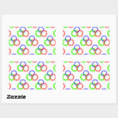 Sticker Rectangulaire Engrenages rouges, verts et bleus (Feuille)