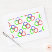 Sticker Rectangulaire Engrenages rouges, verts et bleus (Enveloppe)