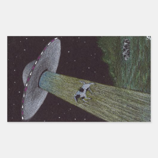 Sticker Rectangulaire Enlèvement d'Aliens (Devant)