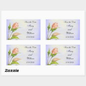 Sticker Rectangulaire Enregistrer la date Botanical Rose Rosebud (Feuille)