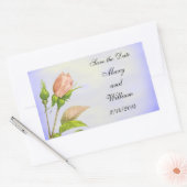 Sticker Rectangulaire Enregistrer la date Botanical Rose Rosebud (Enveloppe)