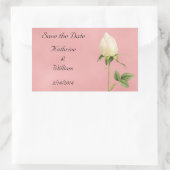 Sticker Rectangulaire Enregistrer la date Botanique Blanc Rosebud (Sac)