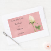 Sticker Rectangulaire Enregistrer la date Botanique Blanc Rosebud (Enveloppe)