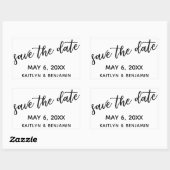 Sticker Rectangulaire Enregistrer la date dans l'écriture manuscrite mod (Feuille)