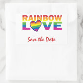 Sticker Rectangulaire Enregistrer la date/Mariage/Gay pride Rainbow (Sac)