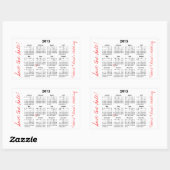 Sticker Rectangulaire Enregistrer l'autocollant personnalisé du calendri (Feuille)