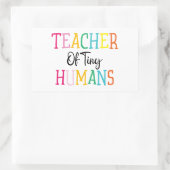 STICKER RECTANGULAIRE ENSEIGNANT DE PETITS HUMAINS (Sac)