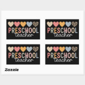 Sticker Rectangulaire Enseignant préscolaire Retour à l'école (Feuille)