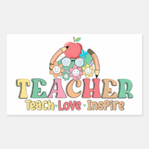 Sticker Rectangulaire Enseigner ・ Amour ・ Inspirer - Une célébration de