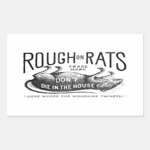 Sticker Rectangulaire Ensemble d'autocollants "Rough on Rats Advertiseme